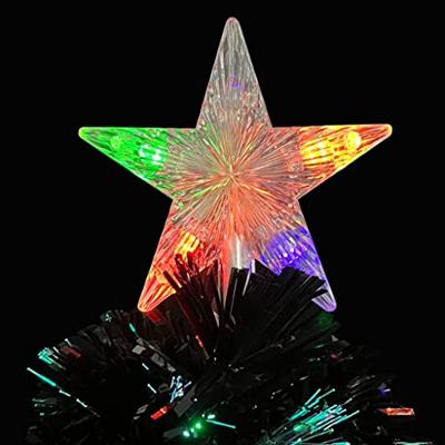 VidaXL Kerstboom met led-sneeuwvlokken 64 cm glasvezel zwart