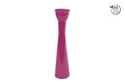 Vaas Florero glossy fuchsia glas 9x9x30cm