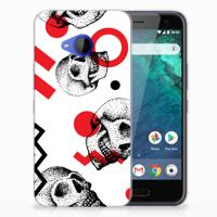 Silicone Back Case HTC U11 Life Skull Red - thumbnail