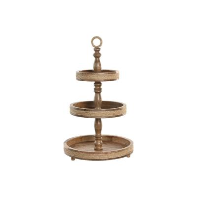 Tafeldecoratie Home ESPRIT Bruin Touw Mangohout 38 x 38 x 63 cm