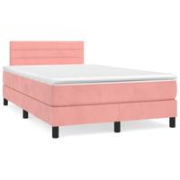 Boxspring met matras fluweel roze 120x190 cm - thumbnail