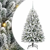 Kunstkerstboom met 150 LED Groen en Wit 120 cm PVC en Metaal - thumbnail