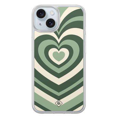iPhone 13 hybride hoesje - Groen hart swirl iPhone 13 hybride hoesje - Groen hart swirl