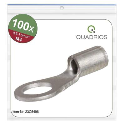 Quadrios 23C496 Ringkabelschoen Dwarsdoorsnede (max.): 1.5 mm² Schachtdiameter: 4.3 mm Ongeïsoleerd 100 stuk(s)
