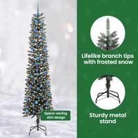 Kunstkerstboom met 300 LED Groen 240 cm PVC en Plastic en Staal - thumbnail