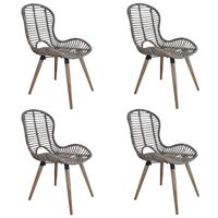 VidaXL Eetkamerstoelen 4 st natuurlijk rattan bruin - thumbnail
