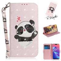 3D gekleurde tekening hart Panda patroon horizontale Flip lederen case voor ASUS Zenfone Max Pro (m2) ZB631KL met houder & kaartsleuven & portemonnee - thumbnail