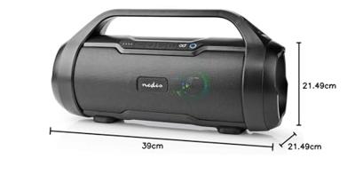 Bluetooth® Party Boombox | 6 uur | 2.0 | 120 W | Media afspeelmogelijkheden: AUX / Micro-SD / USB | IPX5 | Koppelbaar | Handgreep | Feestverlichting | Zwart Bluetooth® Party Boombox | 6 uur | 2.0 | 120 W | Media afspeelmogelijkheden: AUX / Micro-SD / USB | IPX5 | Koppelbaar | Handgreep | Feestverlichting | Zwart