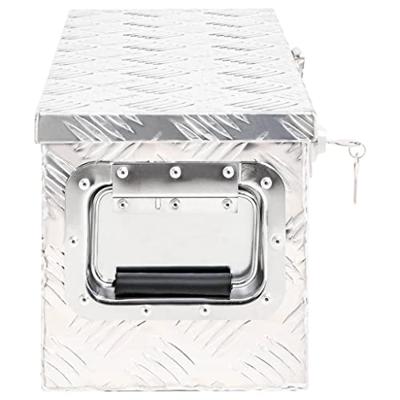 VidaXL Opbergbox 60x23,5x23 cm aluminium zilverkleurig VidaXL Opbergbox 60x23,5x23 cm aluminium zilverkleurig