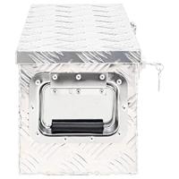 VidaXL Opbergbox 60x23,5x23 cm aluminium zilverkleurig - thumbnail
