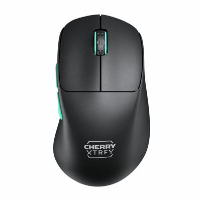 CHERRY XTRFY M64 Wireless, Ultralichte Draadloze Gamingmuis, 2,4 GHz, Geoptimaliseerd voor E-Sports, Ergonomische Vorm met extra lage Voorkant, Zwart