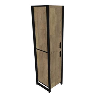 Kolomkast BWS Mango Wood 200x50x50 cm Met Mat Zwart Metaal (links draaiend)