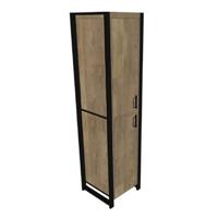 Kolomkast BWS Mango Wood 200x50x50 cm Met Mat Zwart Metaal (links draaiend) - thumbnail