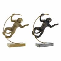 Decoratieve figuren DKD Home Decor 33 x 25 x 48 cm Zwart Gouden Aap Modern (2 Stuks) - thumbnail