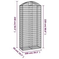 Schanskorf gewelfd 100x50x220/240 cm gegalvaniseerd ijzer - thumbnail