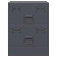 Nachtkastjes 2 st 34,5x39x44 cm staal antracietkleurig - thumbnail