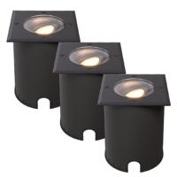 Set van 3 Cody LED Grondspots Zwart - GU10 4,4 Watt 345 lumen dimbaar - 2700K warm wit - Kantelbaar - Overrijdbaar - Vierkant - IP67 waterdicht - thumbnail