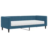 Slaapbank met matras 80x200 cm fluweel blauw - thumbnail