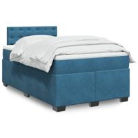 Boxspring met matras fluweel donkerblauw 120x190 cm - thumbnail