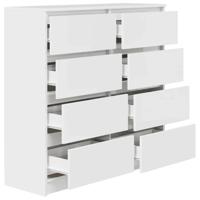 Dressoir 100x35x99 cm bewerkt hout wit - thumbnail