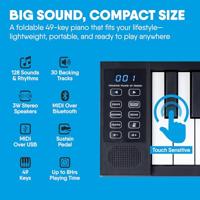 Carry-On Piano 49 Touch Black opvouwbare piano 49 toetsen - thumbnail