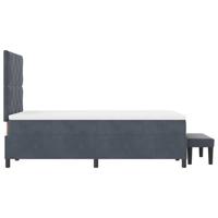 Boxspring Bed met Matras & Bench Donker Grijs 120x190 cm Fluweel - thumbnail
