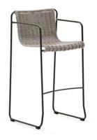 Kave Home Outdoor Barkruk 'Maurina' Touw en staal, kleur Grijs (zithoogte 75cm) - thumbnail