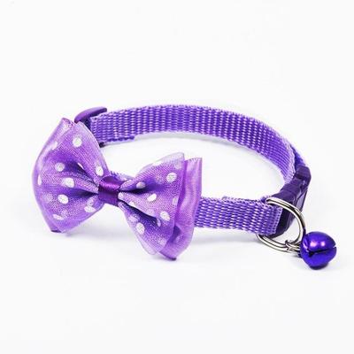 Verstelbare Bow knoop Bell kraag kat hond kragen huisdier benodigdheden (paars)