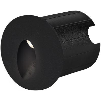 LED Inbouw Wandspot 2W - Warm Wit 3000K - IP65 - Zwart. Rond