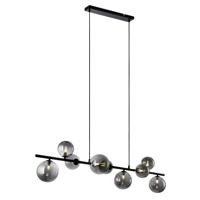 Freelight Hanglamp Calcio 9 lichts L 125 cm excl. 9x G9 LED rook glas zwart - thumbnail