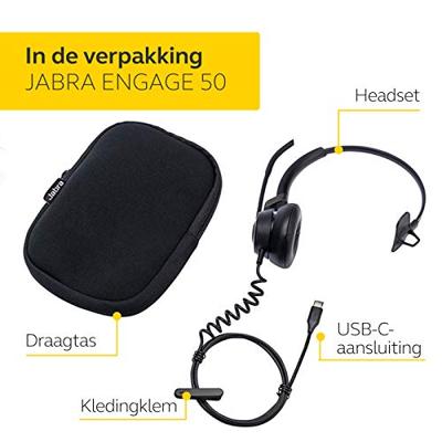 Engage 50 Mono - Koptelefoon - op oor - omkeerbaar - met bekabeling - USB-C
