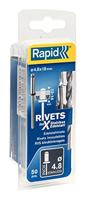 Rapid Blindklinknagels RVS | Ø4,8 x 18 mm | Incl. Boor | 50 Stuks - 5000397 - thumbnail