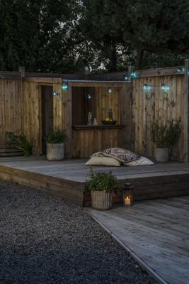 Konstsmide 2381-500 Party-lichtketting Buiten werkt op het lichtnet Aantal lampen 10 LED RGB Verlichte lengte: 4.5 m Kleurwissel