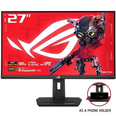ASUS ROG Strix XG27ACS Gaming Monitor – 27-inch 2560x1440, 180Hz (Above 144Hz), 1ms (GTG), Fast IPS, Extreme Low Motion Blur Sync, USB Type-C, G-Sync compatible, tripod socket, HDR
