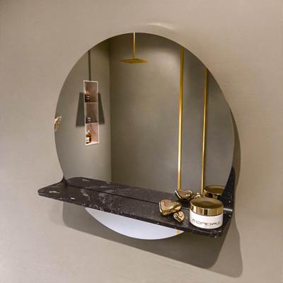 MONDIAZ SPOT spiegel rond 50cm met Spiegelplanchet kleur Lava. MONDIAZ SPOT spiegel rond 50cm met Spiegelplanchet kleur Lava.