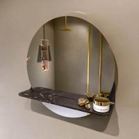 MONDIAZ SPOT spiegel rond 50cm met Spiegelplanchet kleur Lava. - thumbnail