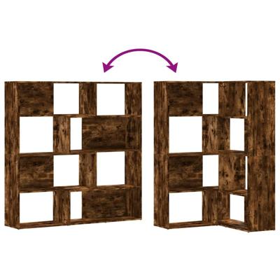 Boekenkast 4-laags hoek 85x85x140 cm bewerkt hout gerookt eiken