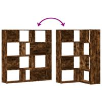 Boekenkast 4-laags hoek 85x85x140 cm bewerkt hout gerookt eiken - thumbnail