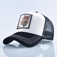 Katoenen geborduurde dierlijke Baseballcap (witte tijger) - thumbnail