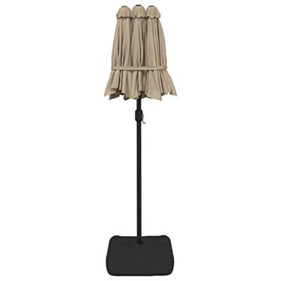 Parasol dubbel dak met LED's 316x240 cm taupe