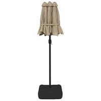 Parasol dubbel dak met LED's 316x240 cm taupe - thumbnail