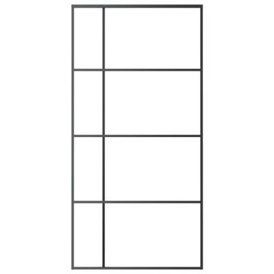 VidaXL Schuifdeur 102,5x205 cm mat esg-glas en aluminium zwart