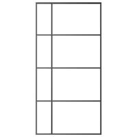 VidaXL Schuifdeur 102,5x205 cm mat esg-glas en aluminium zwart - thumbnail