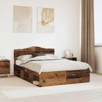 Bedframe met hoofdeinde Oudhout 150 x 200 cm Massief grenenhout - thumbnail