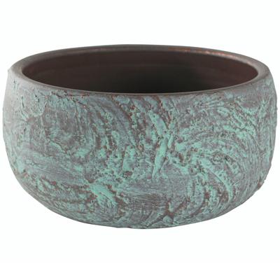 Bowl evi antiq bronze bloempot binnen 28 cm