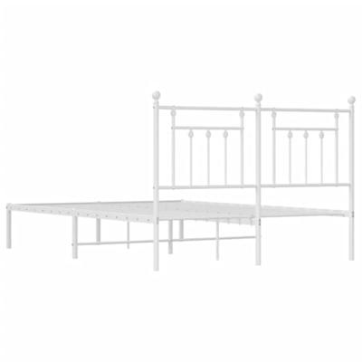 Bedframe met hoofdbord metaal wit 140x200 cm