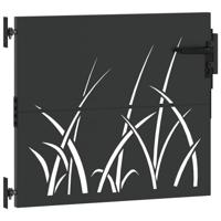 VidaXL Tuinpoort met slot zwart 85 x 100 cm poedergecoat staal - thumbnail
