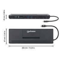 Manhattan Usb-C Dock/Hub With Card Reader And Mst, Ports (X9):, 153478 - thumbnail