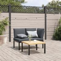 Tuinbank met kussens aluminium zwart - thumbnail