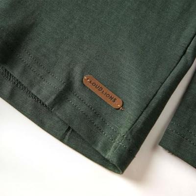 Kindershirt met lange mouwen racewagenprint 128 donkergroen - thumbnail